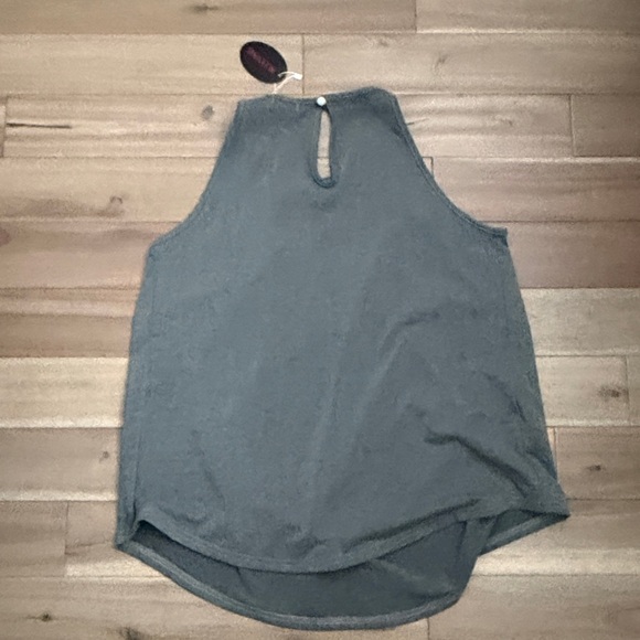 Sleeveless Crochet-Yoke Tank Top in Gray 3 for $20 - Picture 5 of 7